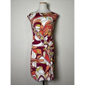 Donna Morgan Retro Slinky Stretch Dress Size 6 Cap Sleeve Career Party Wedding